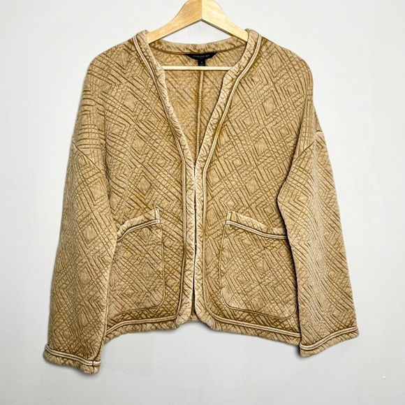 Banana Republic Quilted Cardigan New British Khaki Sz Small - Picture 3 of 12